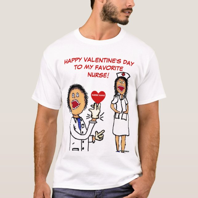 T-shirt Saint Valentin Docteur aime infirmière (Devant)