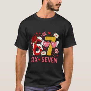 T-shirt Saint-Valentin Drôle 67 Mème Six Sept 6 7 Cœurs