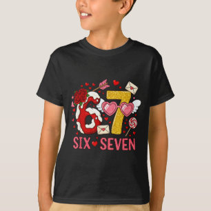 T-shirt Saint-Valentin Drôle 67 Meme Six Sept 6 7 Cœurs