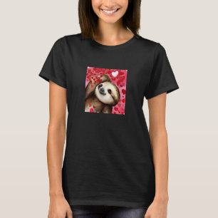 T-shirt Saint Valentin drôle d'amour cœur paresseux petite