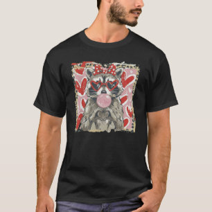 T-shirt Saint Valentin drôle Raton laveur Vintage Léopard