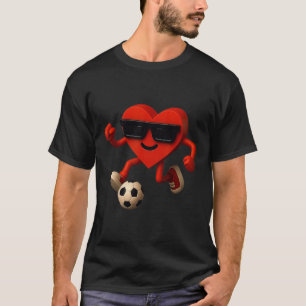 T-shirt Saint-Valentin Foot Cœur Mignon Drôle Garçons Fill
