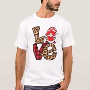 T-shirt Saint Valentin Gnome Love Red Heart Femmes Enfants