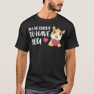 T-shirt Saint Valentin Guinée Cochon Je suis si chanceux d