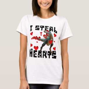 T-SHIRT SAINT-VALENTIN JE VOLE DES CŒURS DINOSAURE DRÔLE