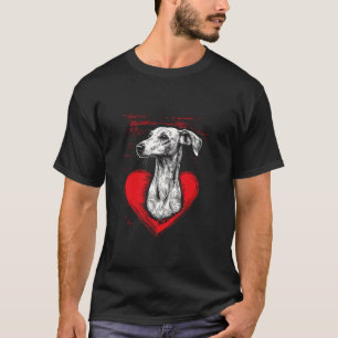 T-shirt Saint-Valentin Lévrier Whippet Saint-Valentin