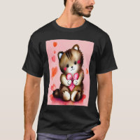 Saint-Valentin Love Heart Cat Teddy Petite Amie Fi