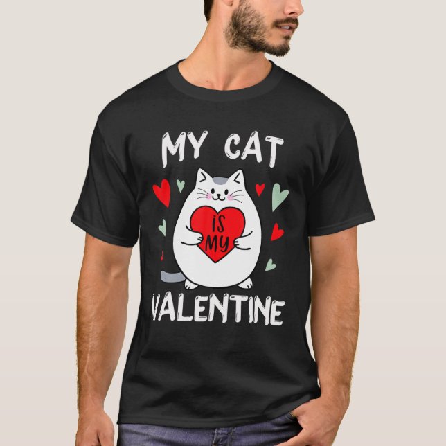 T-shirt Saint Valentin Mon chat est mon Saint Valentin Kit (Devant)