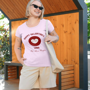 T-shirt Saint-Valentin Personnalisé Rouge Rose