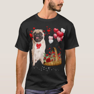 T-shirt Saint-Valentin Pug Coeur Amoureux des Chiens Garço