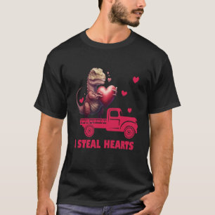 T-shirt Saint Valentin Rex Dino I Steal Hearts Hommes Femm