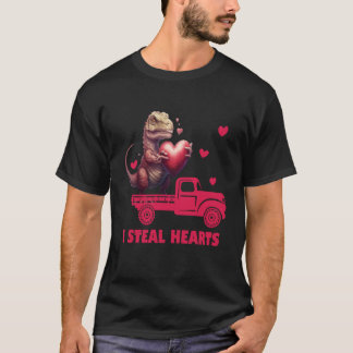 T-shirt Saint Valentin Rex Dino I Steal Hearts Hommes Femm