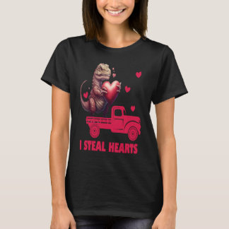 T-shirt Saint-Valentin Rex Dino Je Vole des Cœurs Hommes F