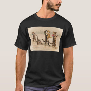 T-shirt Saint-Valentin victorienne vintage de chatons de