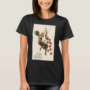 T-shirt Saint-Valentin vintage, Dame victorienne sur une b