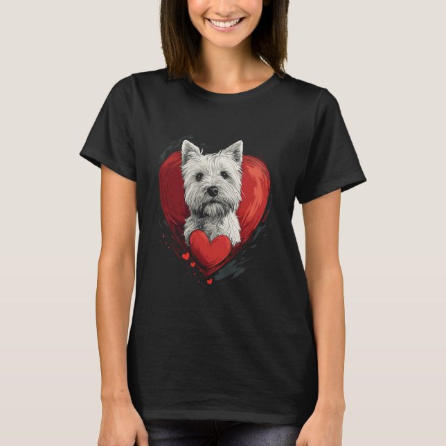 T-shirt Saint-Valentin West Highland White Terrier (Devant)