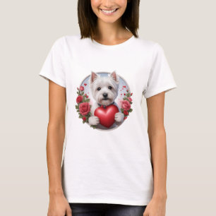 T-shirt Saint Valentin Westie avec coeur
