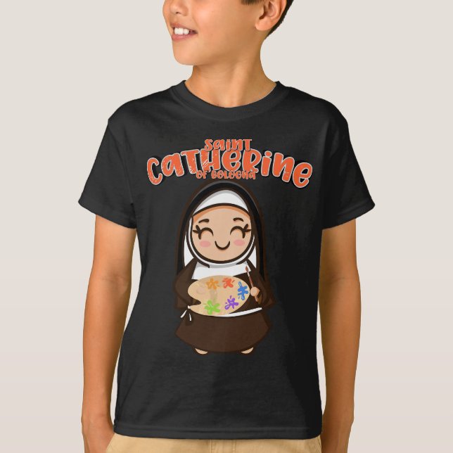 T-shirt Sainte Catherine de Bologne Patron Saint Artistes  (Devant)