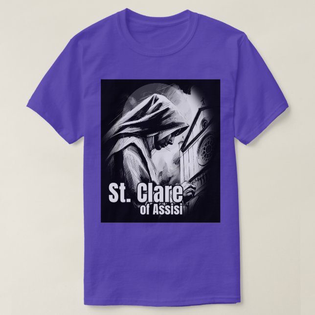 T-shirt Sainte Claire d'Assise Église catholique Saints Re (Design devant)