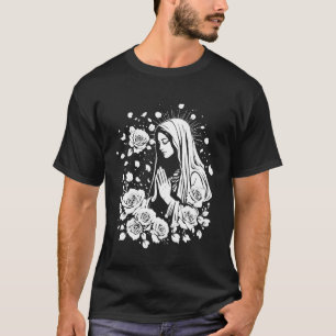 T-shirt Sainte Mère Marie Mère de Jésus Roses Notre Dame