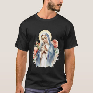 T-shirt Sainte Mère Marie Mère de Jésus Roses Notre Dame