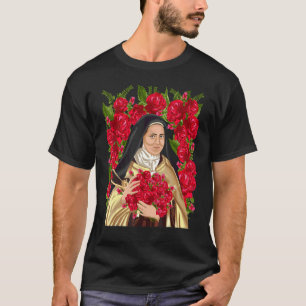 T-shirt Sainte Thérèse de Lisieux Fleur Rose Chrétienne Ca