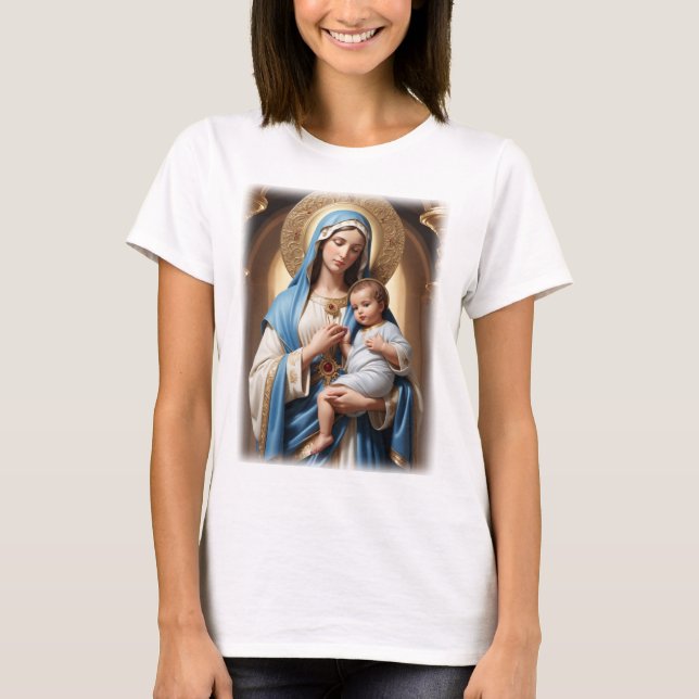 T-shirt Sainte Vierge Marie et Bébé Jésus (Devant)