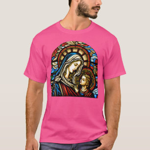 T-shirt Sainte Vierge Marie Et Jésus Sort Cathol De Verre