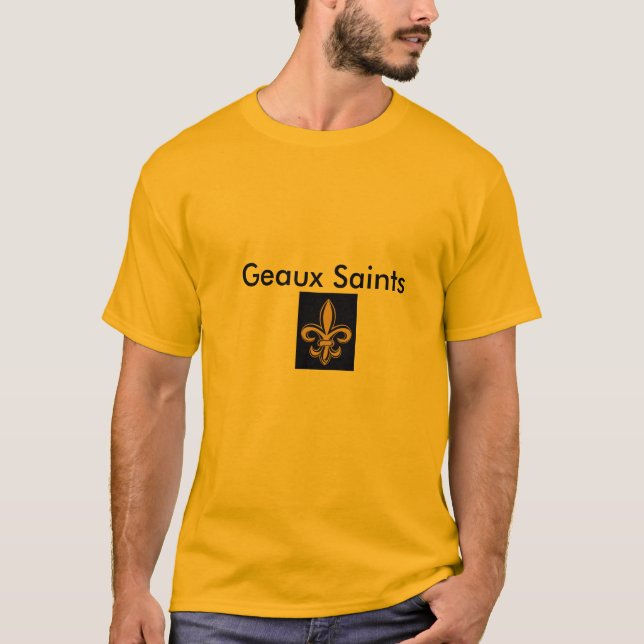 T-shirt Saints de Geaux de pièce en t d'or (Devant)