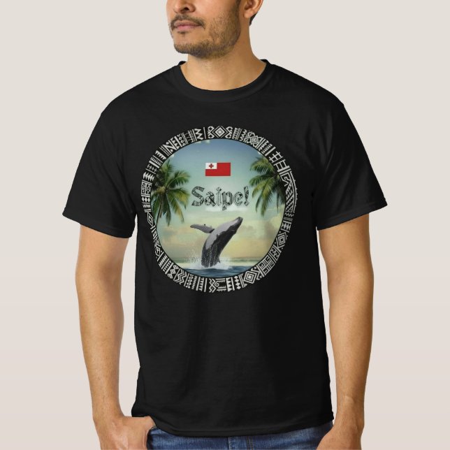 T-shirt Saipe Tonga Eua whale off grid Pacific island (Devant)