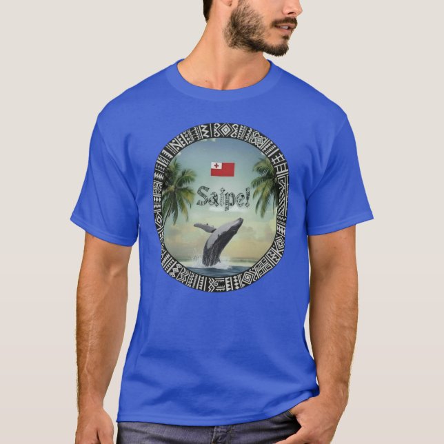 T-shirt Saipe Tonga Eua whale off grid Pacific island (Devant)