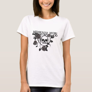 T-shirt Saisir le Jour - Roses Noires - Crâne Memento Mori