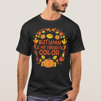T-shirt Saison Automne Chute Feuille L'automne est mon pré