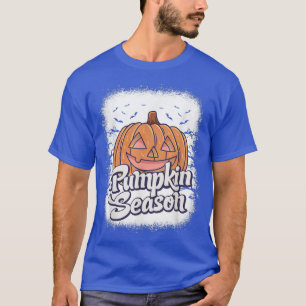 T-shirt Saison citrouille Halloween Éffrayant Bleached Aut