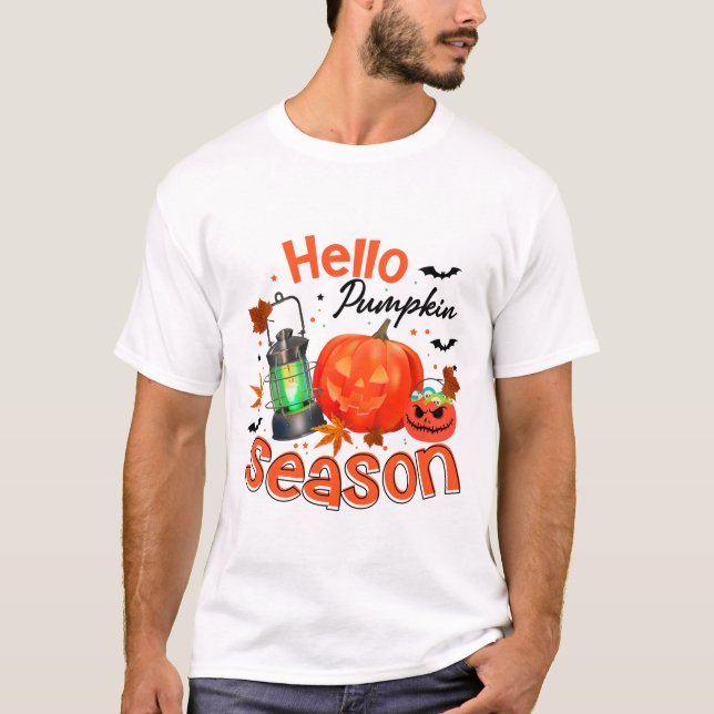T-shirt Saison Citrouille Hello (Devant)