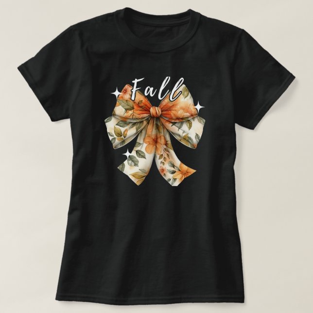 T-shirt Saison d'automne | Feuilles d'automne | Citrouille (Design devant)