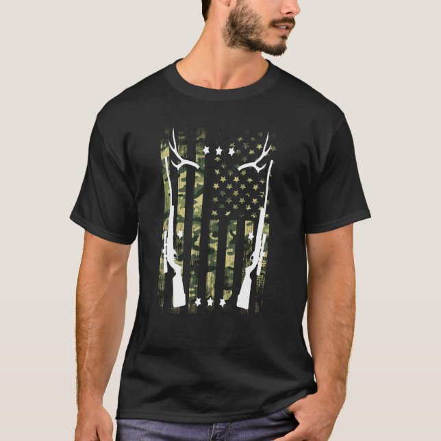 T-shirt Saison de chasse aux cerfs Mangez plus Chasseur de (Devant)