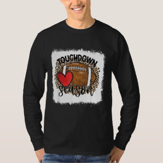 T-shirt Saison de Touchdown Bleu Jeu de léopard Jour Footb