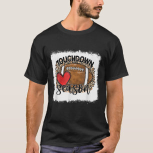 T-shirt Saison de Touchdown Bleu Jeu de léopard Jour Footb