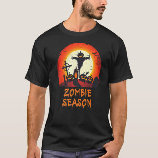 T-shirt Saison des zombies Cimetière effrayant au clair de