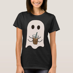 T-shirt Saison éffrayante Cute Little Ghost Ice Coffee Hal