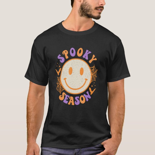T-shirt Saison éffrayante mignonne Happy Visage Halloween  (Devant)