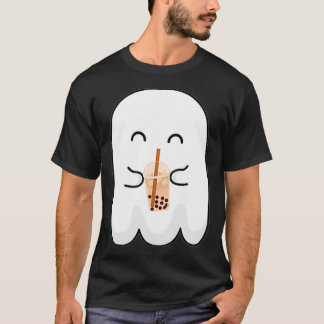 T-shirt Saison éffrayante mignonne Petit Fantôme Boba Thé