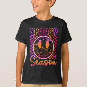 T-shirt Saison Éffrayante super Florale Hippie Smile Hallo