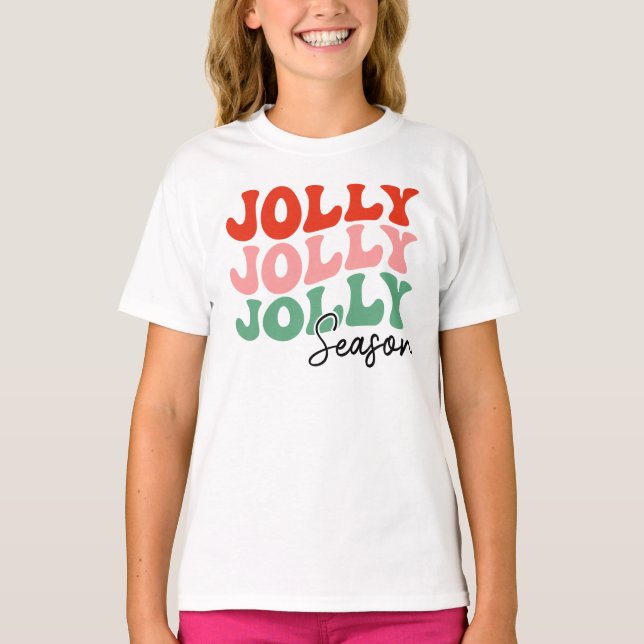 T-shirt Saison Jolly Jolly Saison Retro Typographie de vac (Devant)