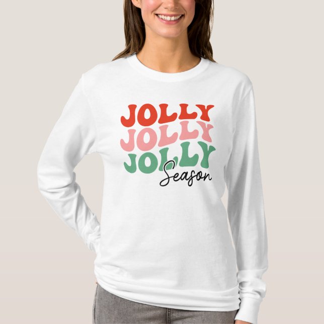 T-shirt Saison Jolly Jolly Saison Retro Typographie de vac (Devant)