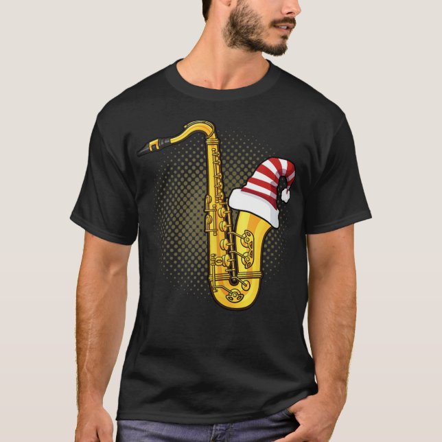 T-shirt Saison Noël du saxophone de père Noël (Devant)