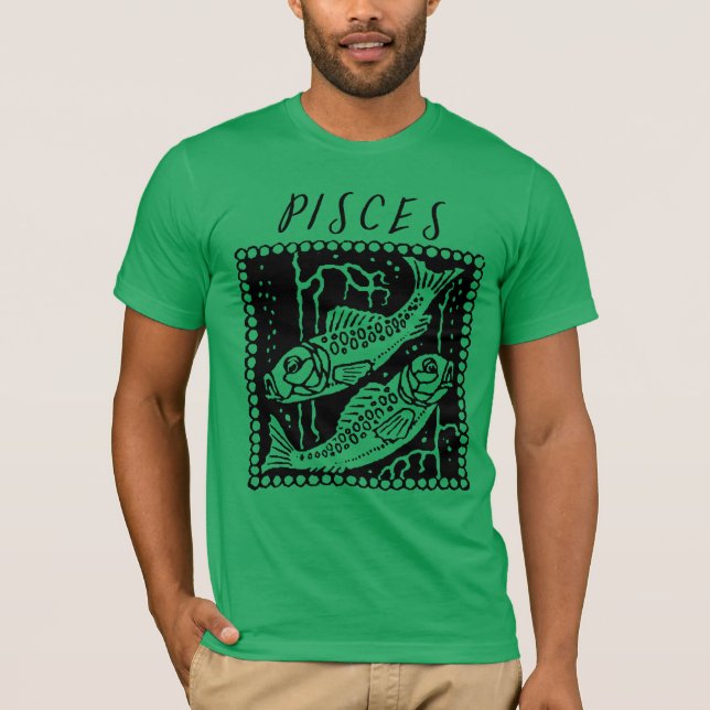 T-shirt Saison Poissons Symbole Zodiaque Horoscope Logo (Devant)