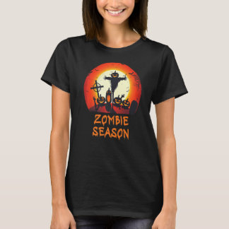 T-shirt Saison zombie cimetière effrayant au clair de lune
