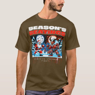 T-shirt Saisons coups Santa Claus vs Krampus